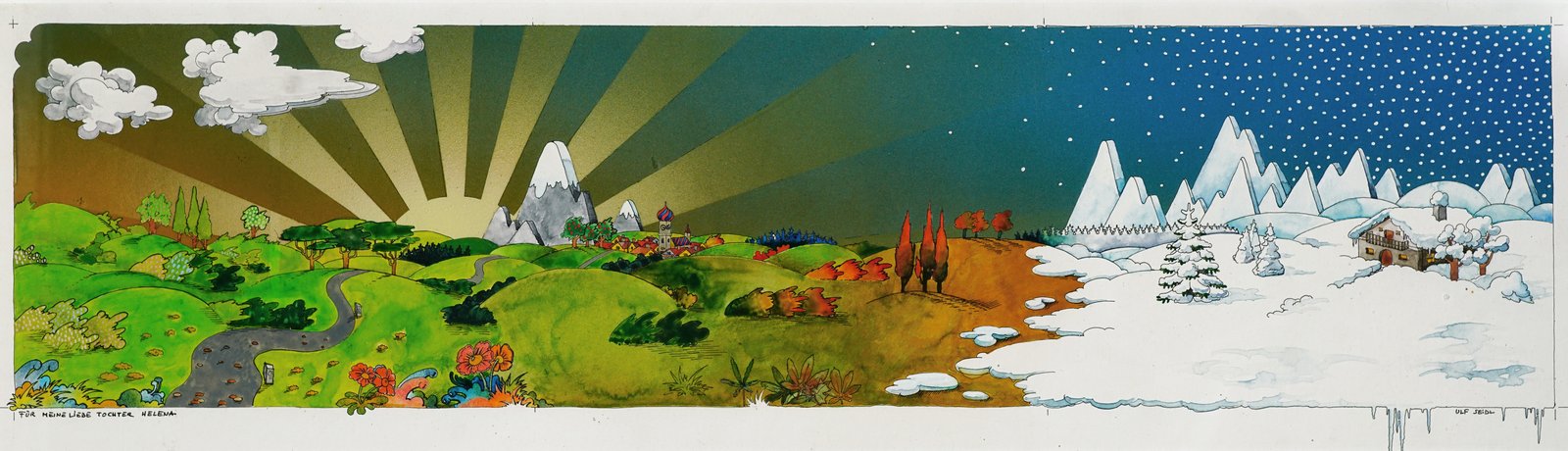 Illustration Vier Jahreszeiten 60 × 16,5 cm