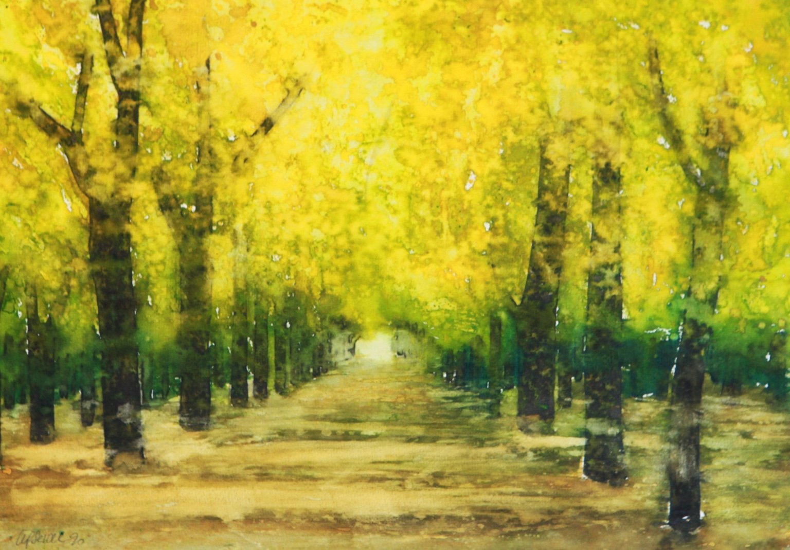 1990 Aquarell Praterallee 38,3 × 27,2 cm