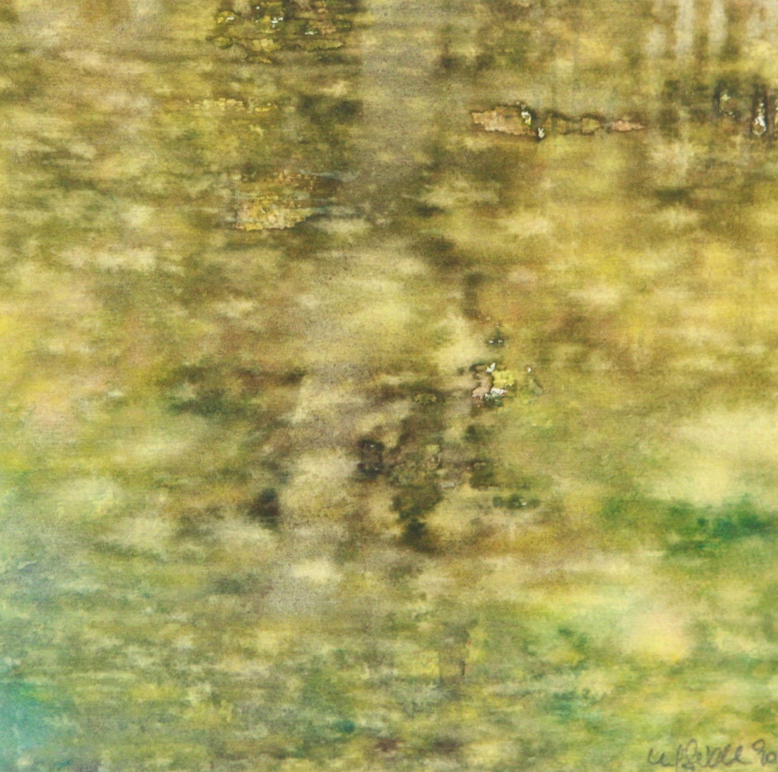 1990 Aquarell Spiegelung 15 × 15 cm