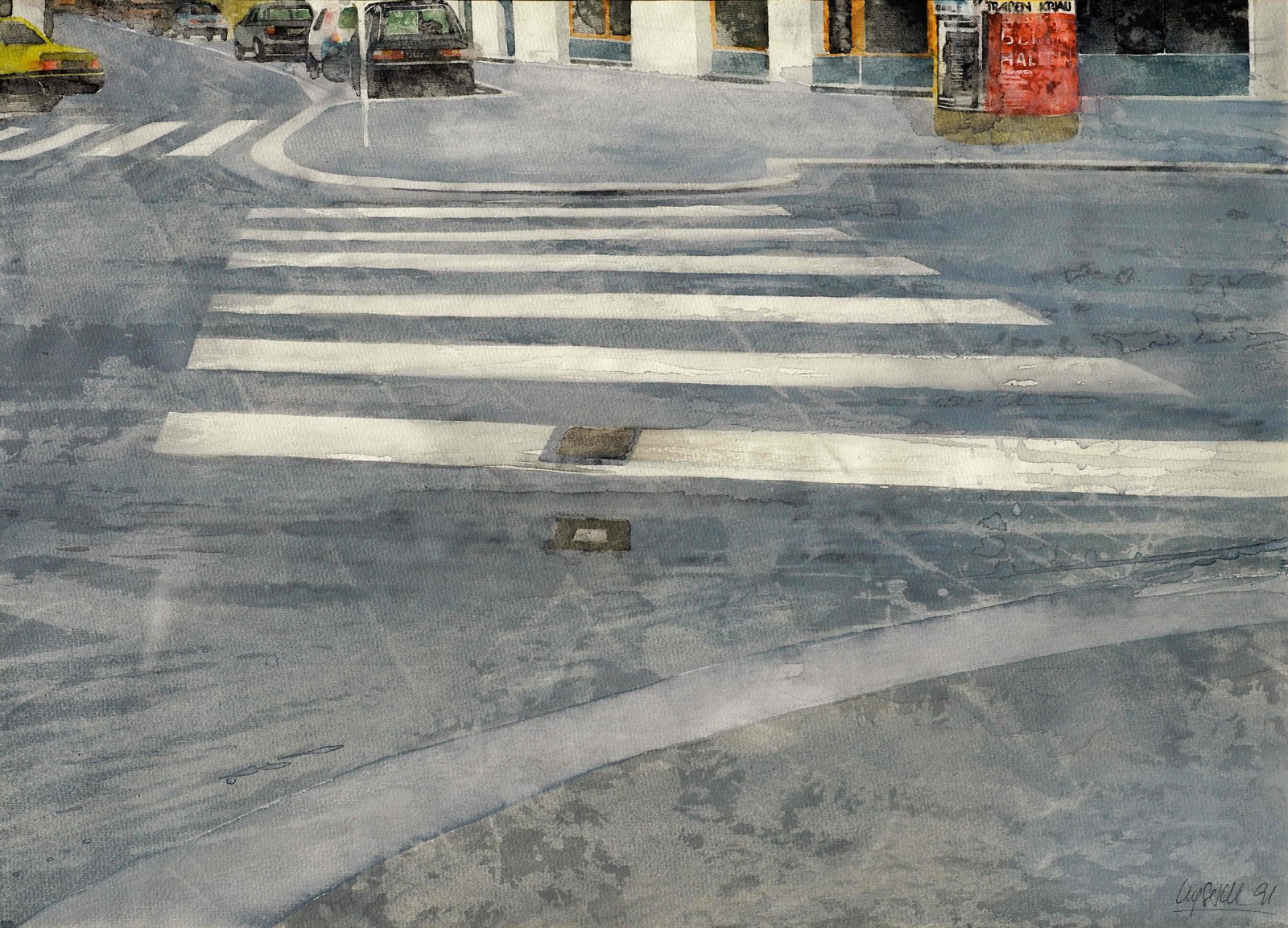1991 Aquarell Mayerhofgasse 39 × 28 cm