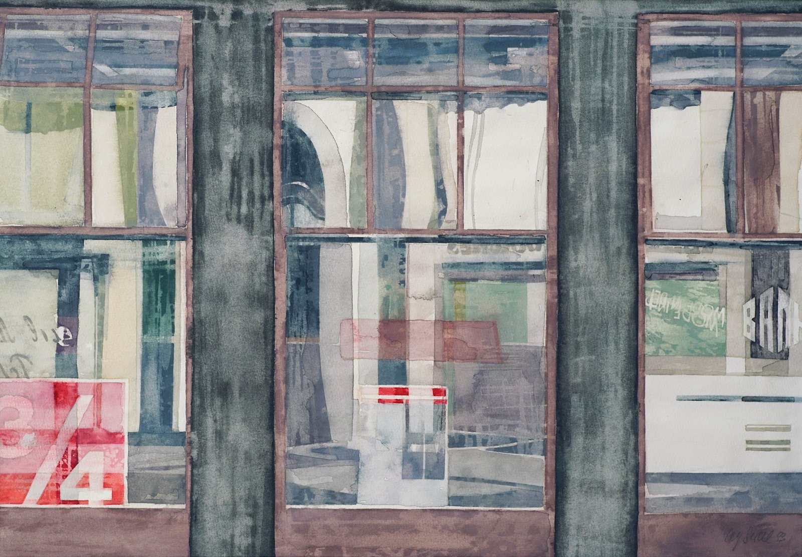 1993 Aquarell Dreiviertel 39,3 × 27,4 cm