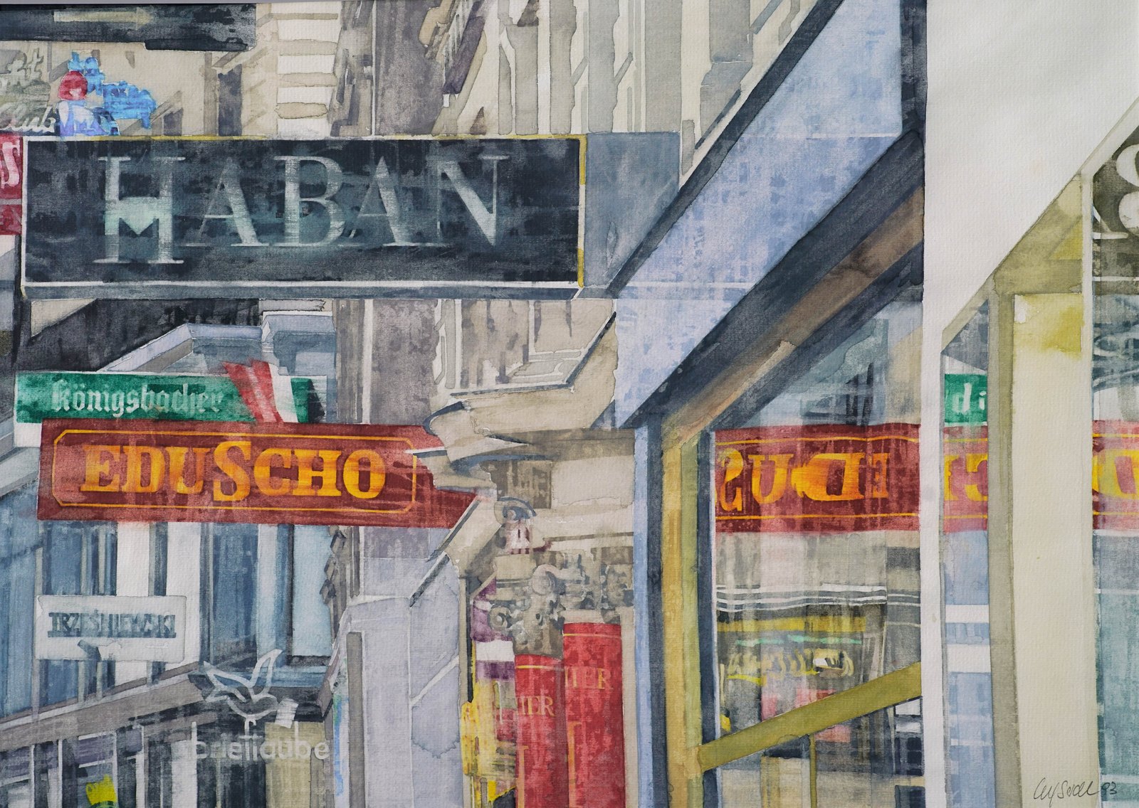 1993 Aquarell Eduscho 39 × 27,5 cm