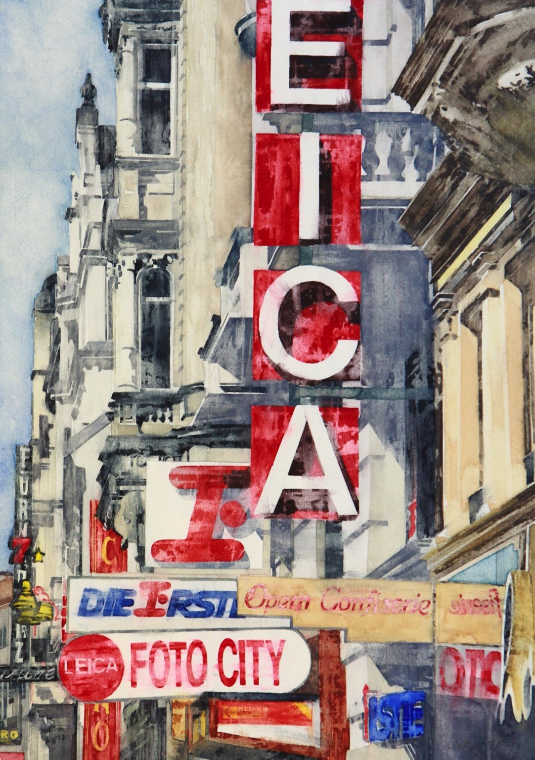 1993 Aquarell Leica Die Erste 27,5 × 39 cm