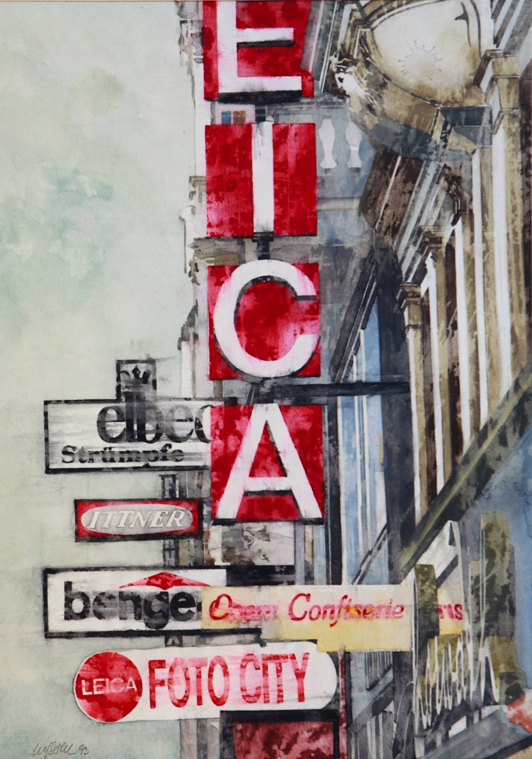 1993 Aquarell Leica Photo City 27,5 × 38,5 cm