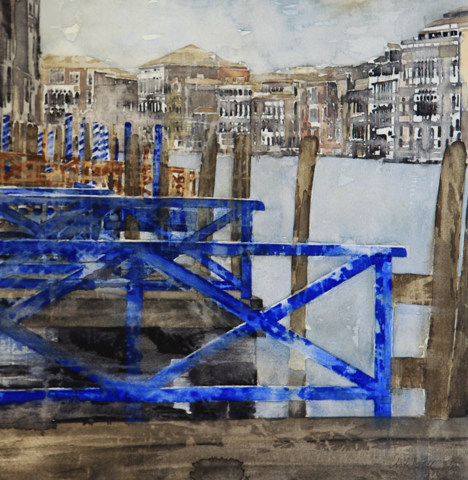 1996 Aquarell Venezia 28,1 × 28,5 cm