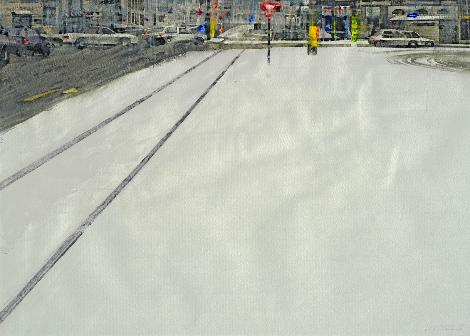 1996 Aquarell Beim Ring 38,8 × 27 cm