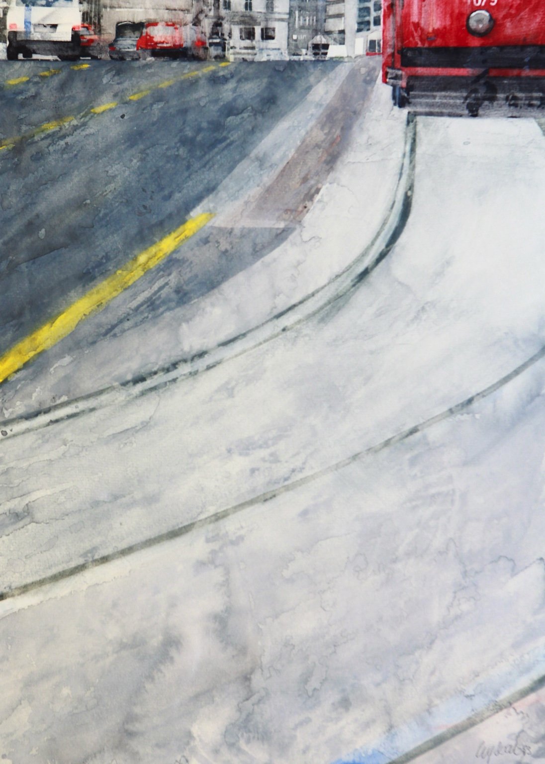 1998 Aquarell Beim Karlsplatz 26,9 × 39 cm